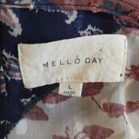 Melloday Patchwork Boho Hippie Casual Mini Dress Size Large - Picture 11 of 12